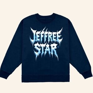 Jeffree Star Navy Crewneck with Icy Blue Graphic